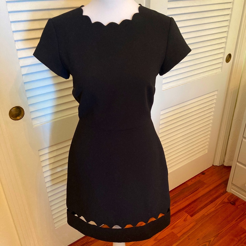 Black Club Monaco Dress with Scalloped Neck
